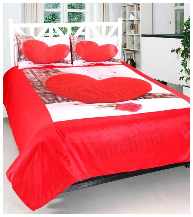 

Valtellina Satin Abstract Double Size Bedsheet 104 TC ( 1 Bedsheet With 2 Pillow Covers Red )
