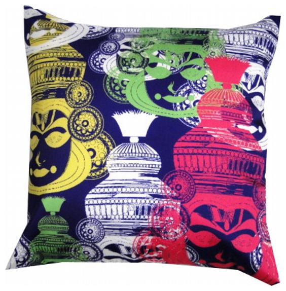 

Valtellina India Kerala Kathakali portraits 3D Cushion Cover - Pack of 1