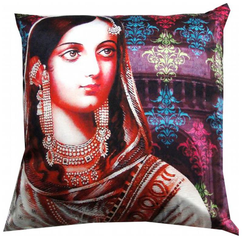 

Valtellina India A Lady Portrait 3D Digital Cushion Cover - Pack of 1
