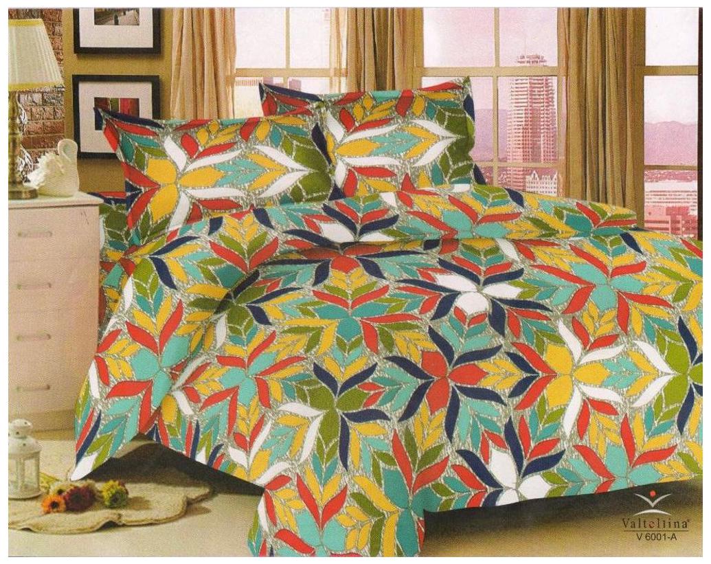 

Valtellina Cotton Abstract Double Size Bedsheet 104 TC ( 1 Bedsheet With 2 Pillow Covers Multi )