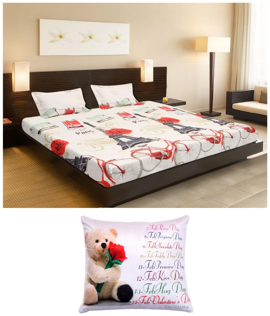 

Valtellina Cotton Abstract Double Size Bedsheet 104 TC ( 1 Bedsheet With 2 Pillow Covers Multi )