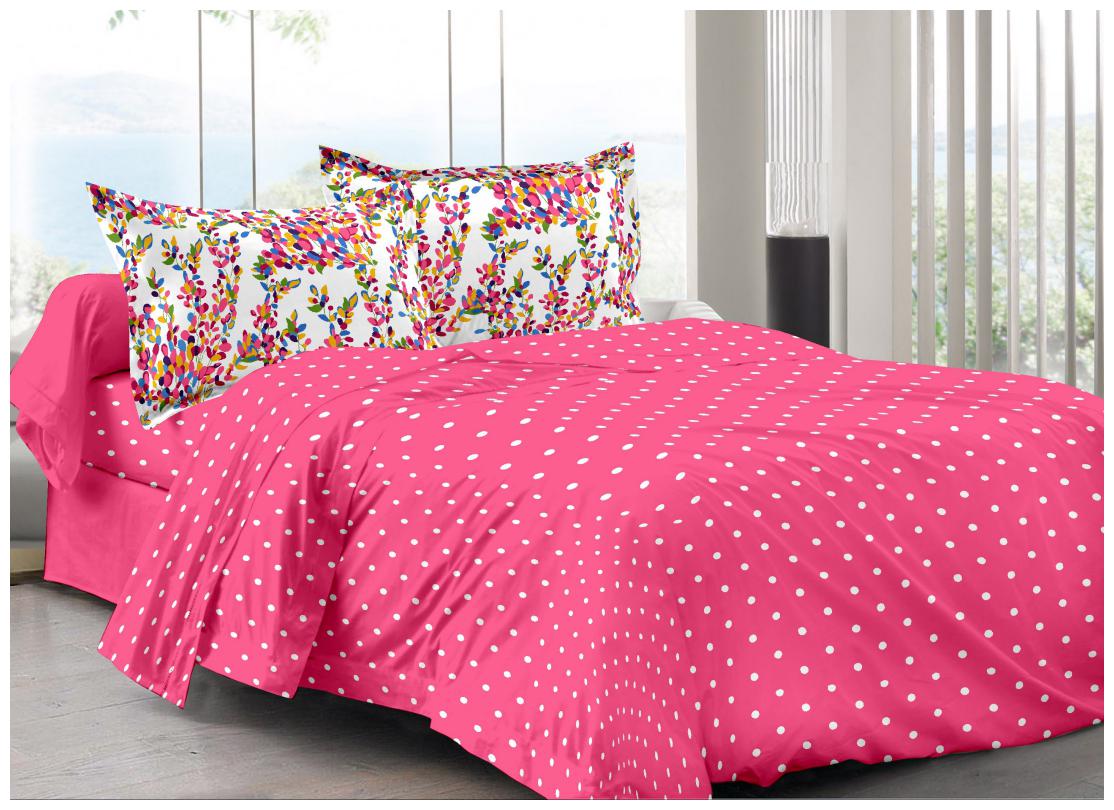

Valtellina Cotton Abstract Double Size Bedsheet 104 TC ( 1 Bedsheet With 2 Pillow Covers Pink )