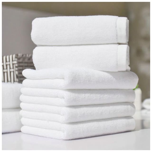 Valtellina 250 GSM Cotton Hand Towel ( Pack of 6 , White )