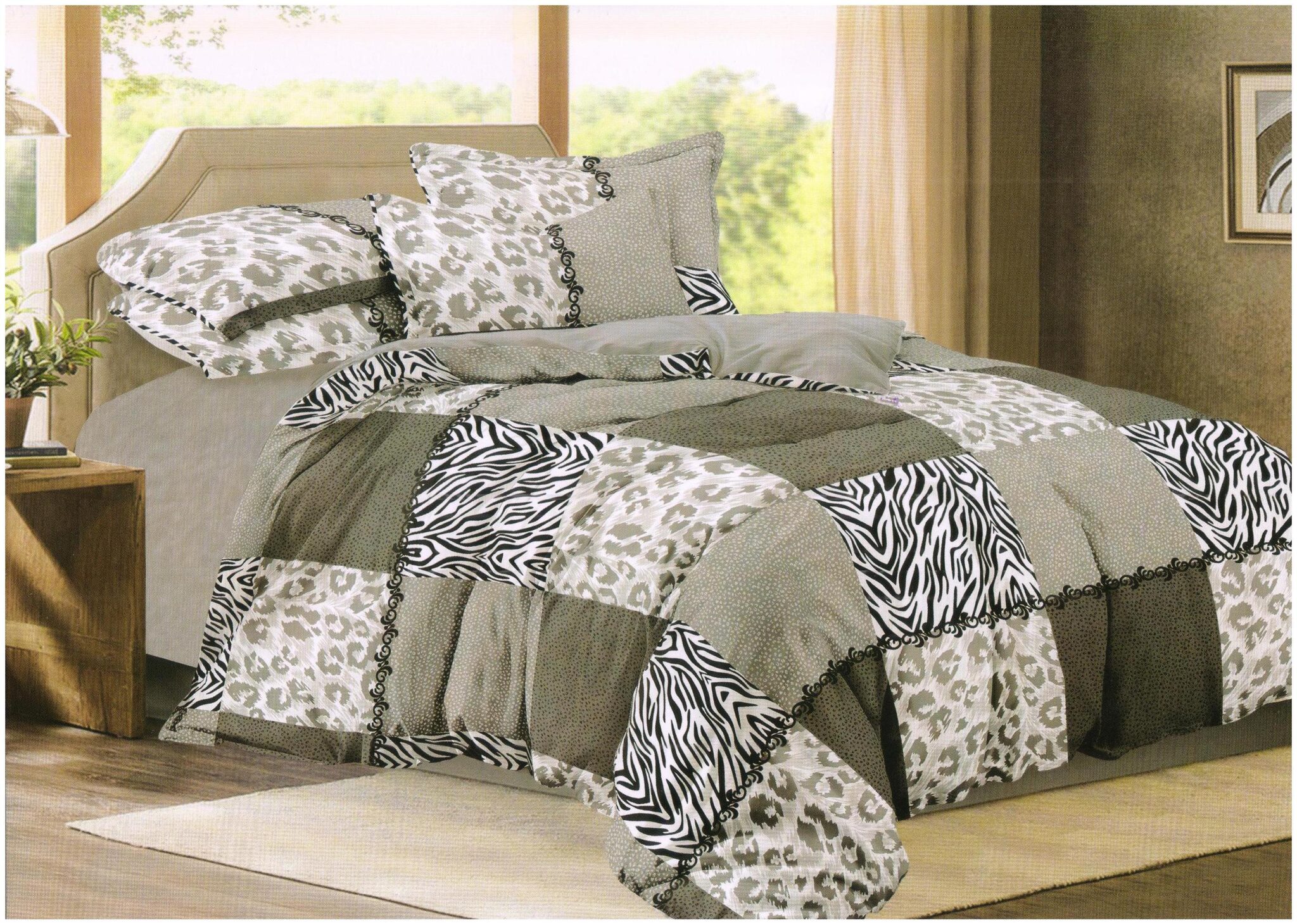 

Valtellina Cotton Printed Double Size Bedsheet 140 TC ( 1 Bedsheet With 2 Pillow Covers Black )