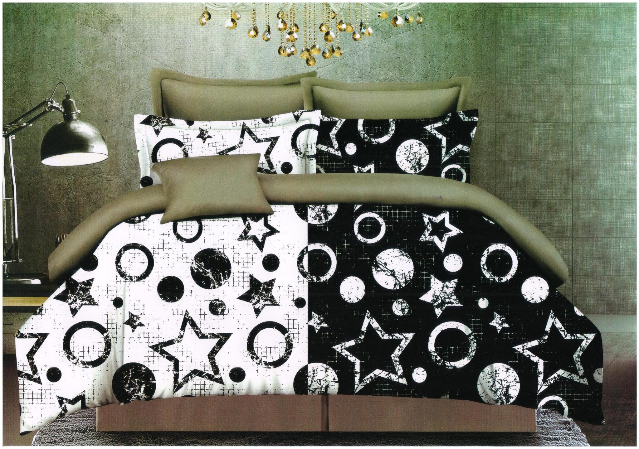 

Valtellina Cotton Printed Double Size Bedsheet 140 TC ( 1 Bedsheet With 2 Pillow Covers Black )