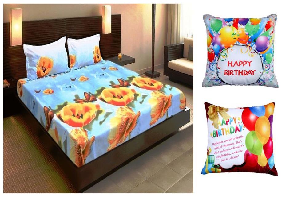 

Valtellina Cotton Abstract Double Size Bedsheet 104 TC ( 1 Bedsheet With 2 Pillow Covers Multi )