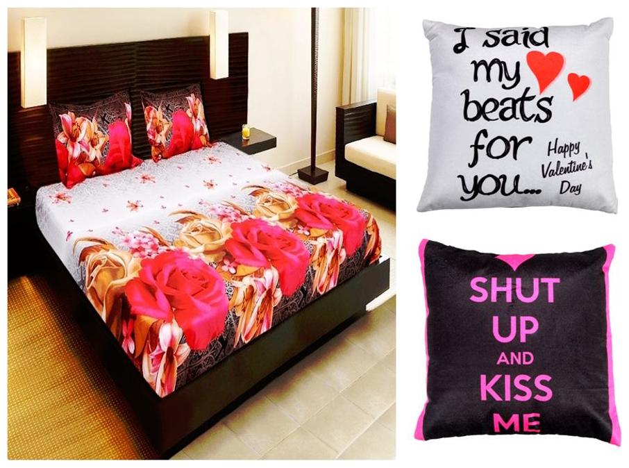 

Valtellina Cotton Floral Double Size Bedsheet 104 TC ( 1 Bedsheet With 2 Pillow Covers Multi )