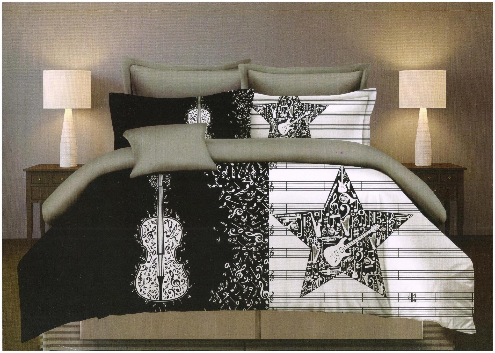 

Valtellina Cotton Printed Double Size Bedsheet 140 TC ( 1 Bedsheet With 2 Pillow Covers Black )