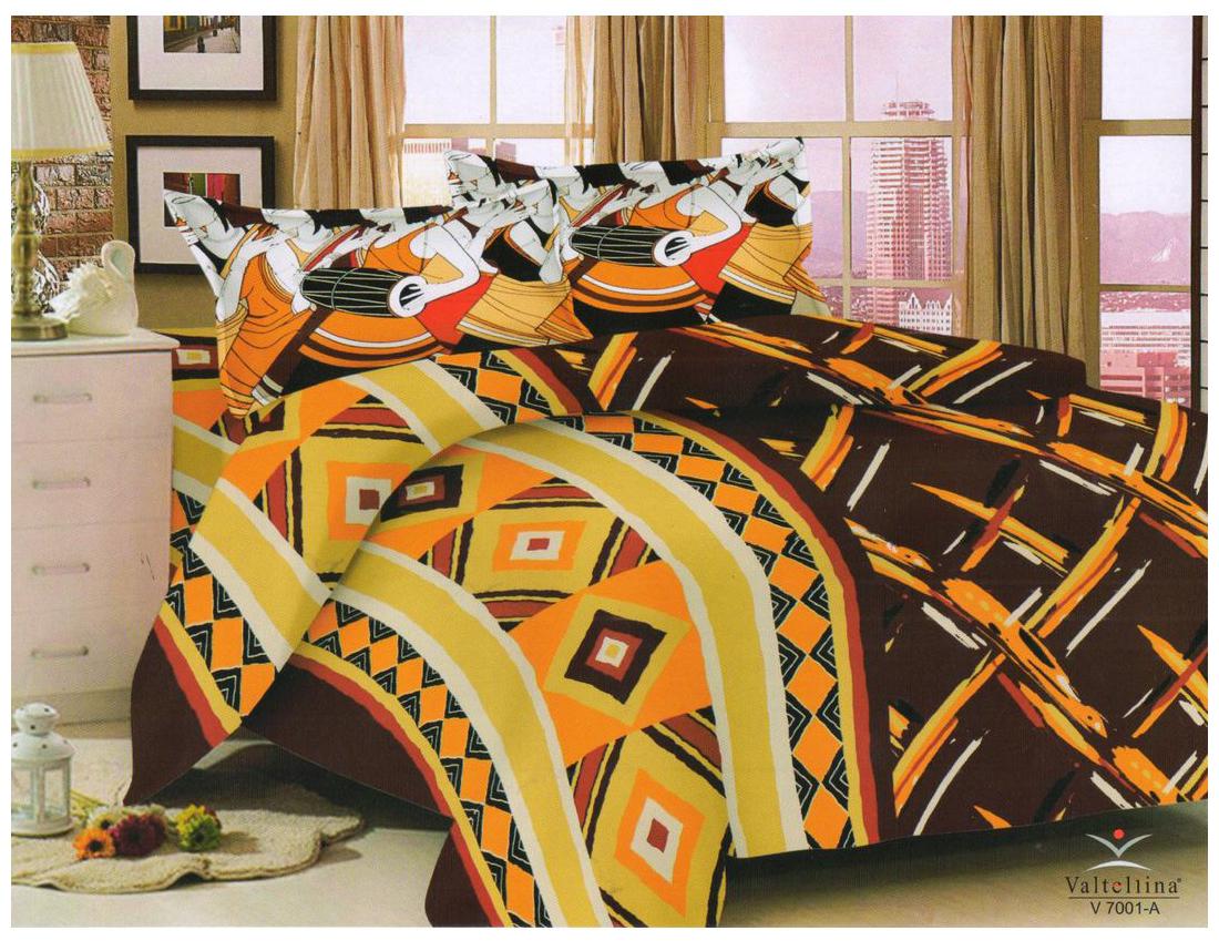 

Valtellina Cotton Printed Double Size Bedsheet 104 TC ( 1 Bedsheet With 2 Pillow Covers Brown )