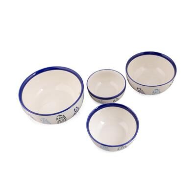

VarEesha Ceramic Blue Paisley Serving Bowls Set of Four