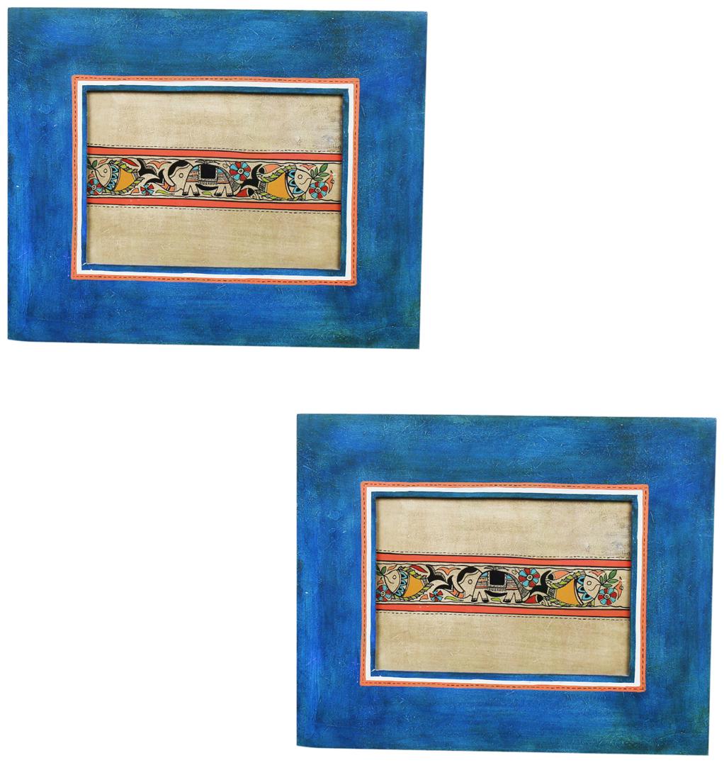 

VarEesha Hand Painted Madhubani Blue Wall hangings Set