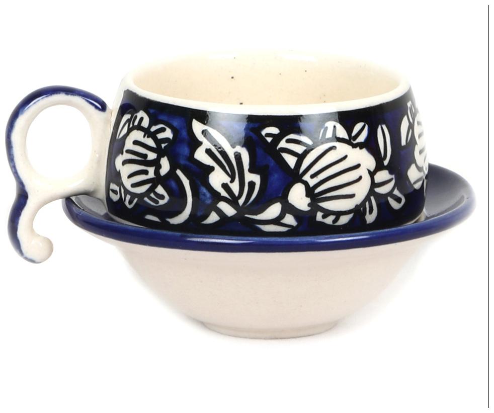 

VarEesha Moroccon Blue Ceramic Cups with Saucers Set