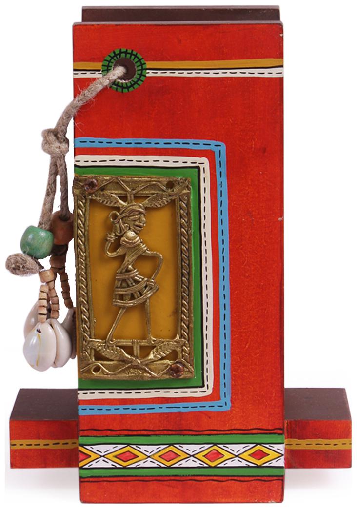 

VarEesha Orange Dhokra Wooden Towel Holder