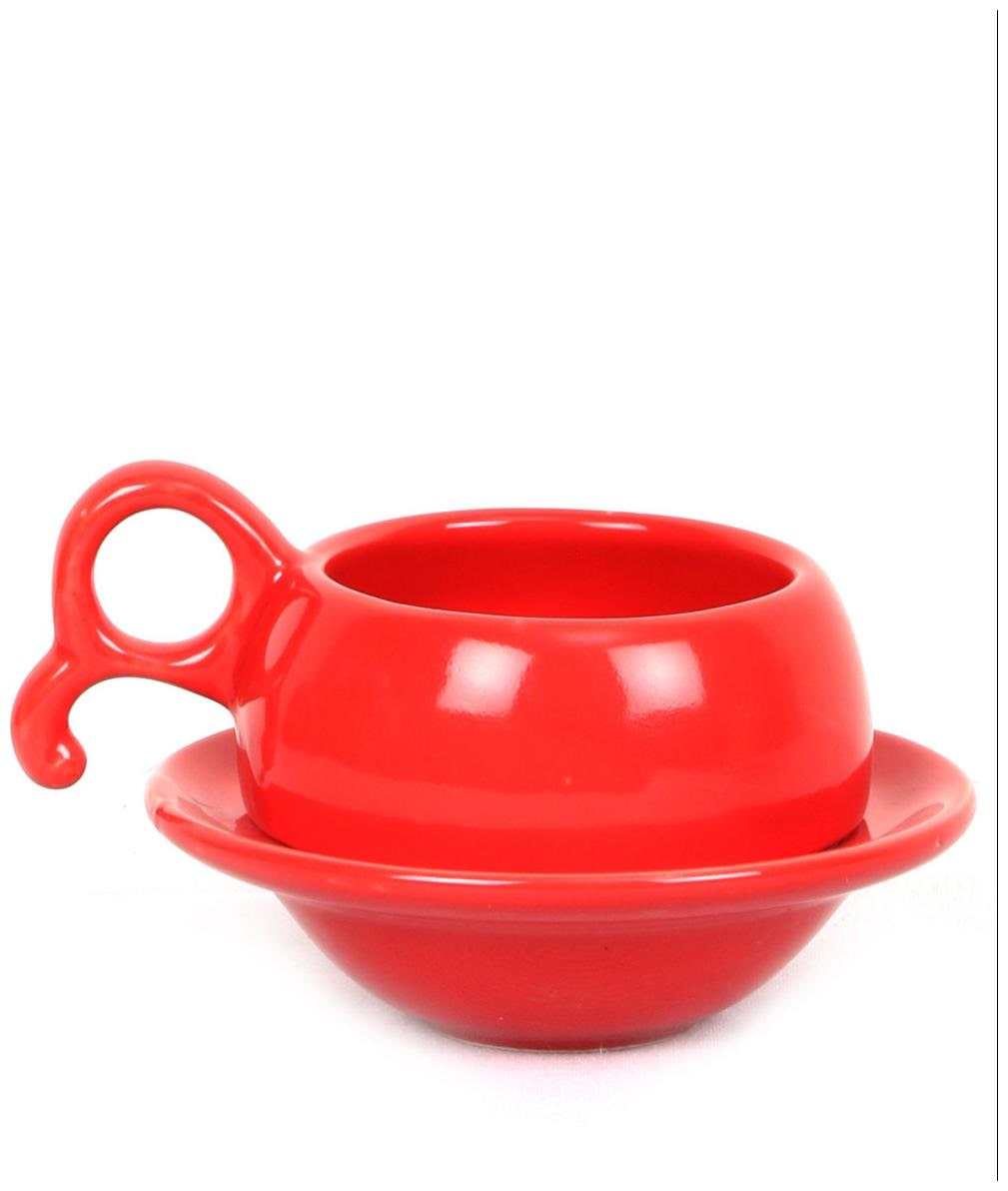 

VarEesha Red Ceramic Cups with Saucers