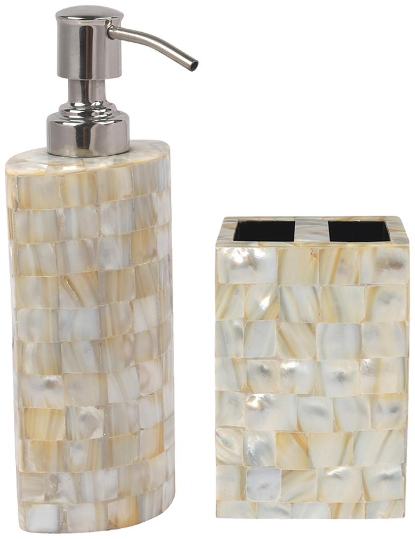 

VarEesha Sea Shells Eye Shape Soap Dispensar with Brush Holder