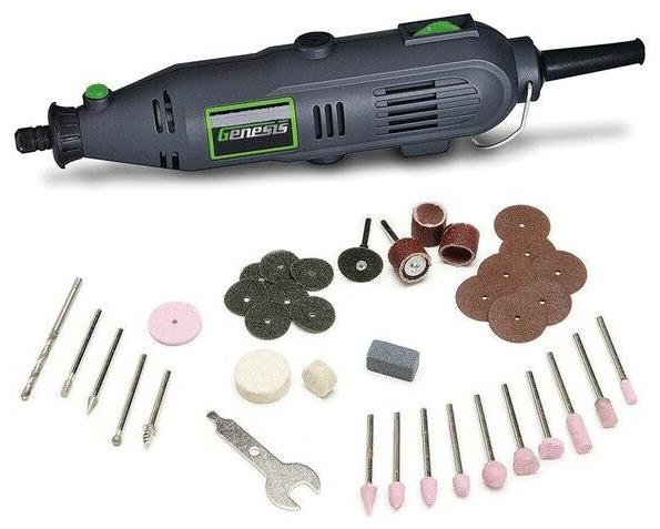 

Variable Speed Rotary Tool 40-Piece Accessory Set Spindle Lock Hobby Tool
