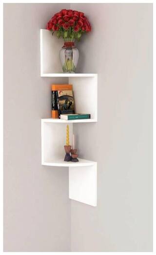 Vas Collection Home Corner Rack Design Wooden Wall Shelf