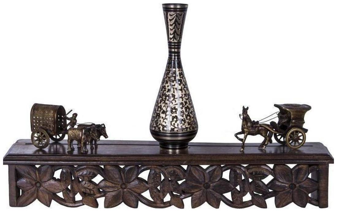 VAS Collection Home handicraft wall shelf Wooden Wall Shelf Number of Shelves 1, Brown