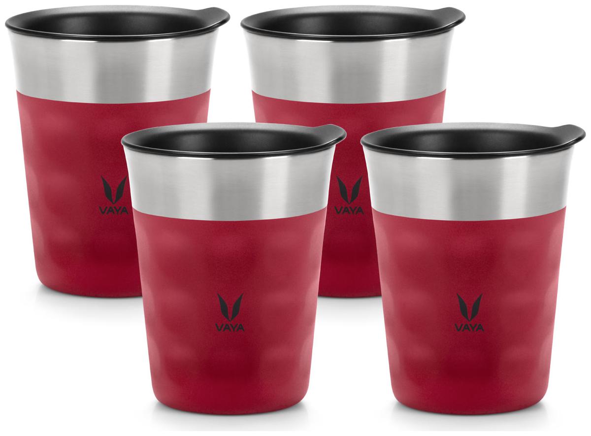 

Vaya PopCup 1000 ml (4 x 250 ml) Red - Vacuum Insulated Stainless Steel Tumbler with Lid 250ml Each Set of 4 Color Red