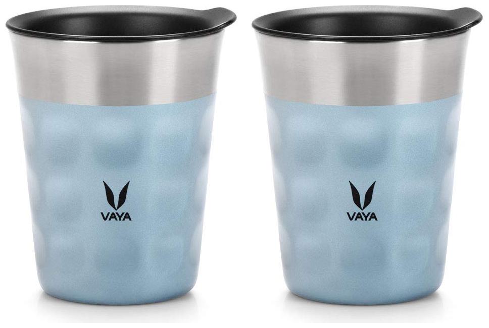 

Vaya Popcup 500 ml (2 x 250 ml) Blue - Vacuum Insulated Stainless Steel Tumbler with Lid 250ml Each Set of 2 Color Blue