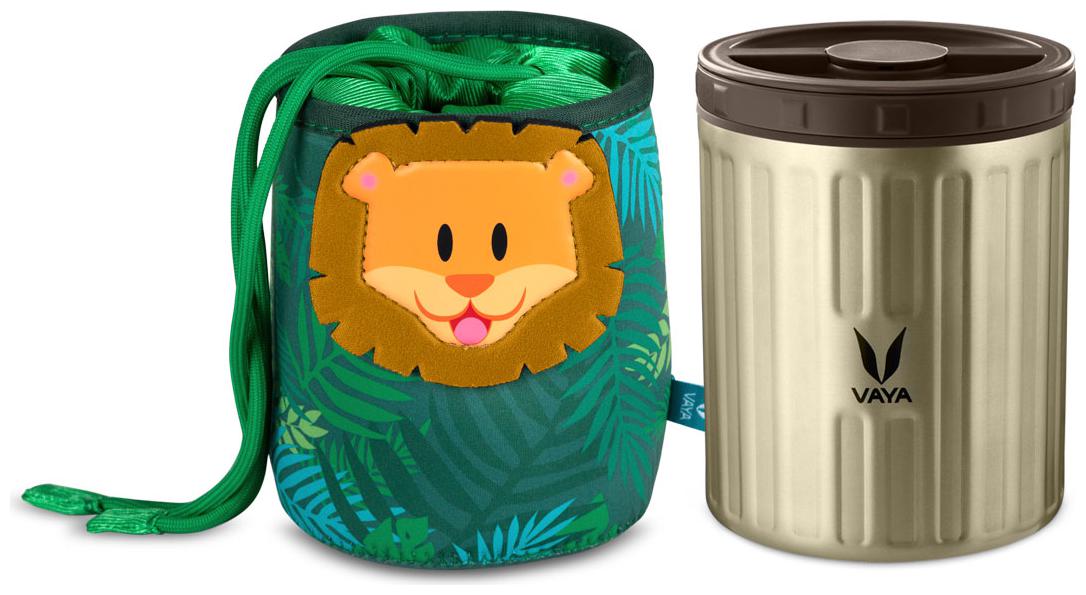 

Vaya Preserve Kids LunchKit - 500 ml (1 x 500 ml) Graphite Vacuum Insulated Stainless Steel Meal Container with Simba Theme Lunch Bag Junior Lunch Box Portable Tiffin Box Color - Graphite