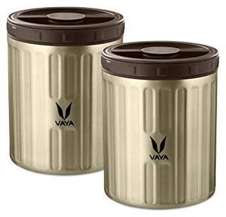 Vaya Preserve 1000 ml Graphite - Vacuum Insulated Stainless Steel Meal Container | Meal Jar | Junior Lunch Box | 2 x 500 ml | 2 Containers Lunch Box