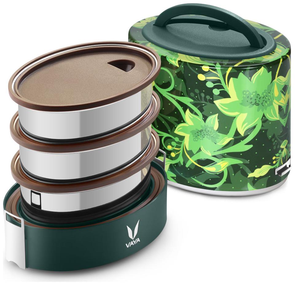 

Vaya Tyffyn Polished Stainless Steel Lunch Box Without Bagmat 1000 ml