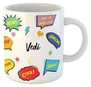 Vedi Name Printed Ceramic Coffee Mug. Best Gift For Birthday by Impresion