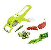 

Vegetable Cutter Mirchi Cutter With Lock System Peeler With Slicer(Color May Vary) Sold By Evershine Gifts And Household