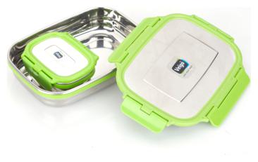 

Veigo Lock N Steel 100 Air Tight 2 Pcs Jumbo and Small Containers Green