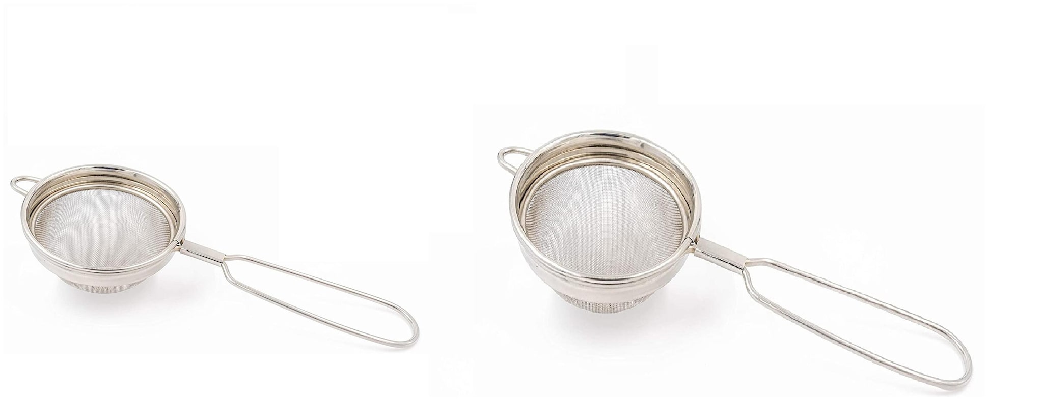 

Velofeil Stainless Steel Double Net Jali Liquid Filter Small and Large Tea Coffee Strainer Chai Channi (2 pcs)