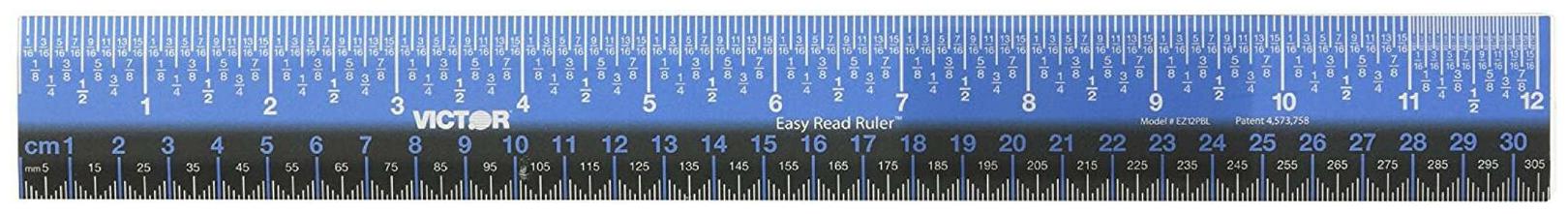 

Victor EZ12SBL 12 18 Easy Read Ruler No-Glare Straight Edge Labeled in MM c