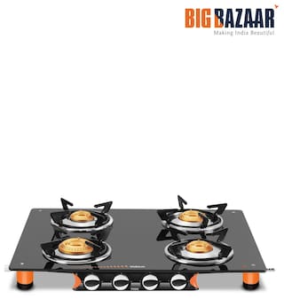 Vidiem 4 Burner Regular Black Gas Stove
