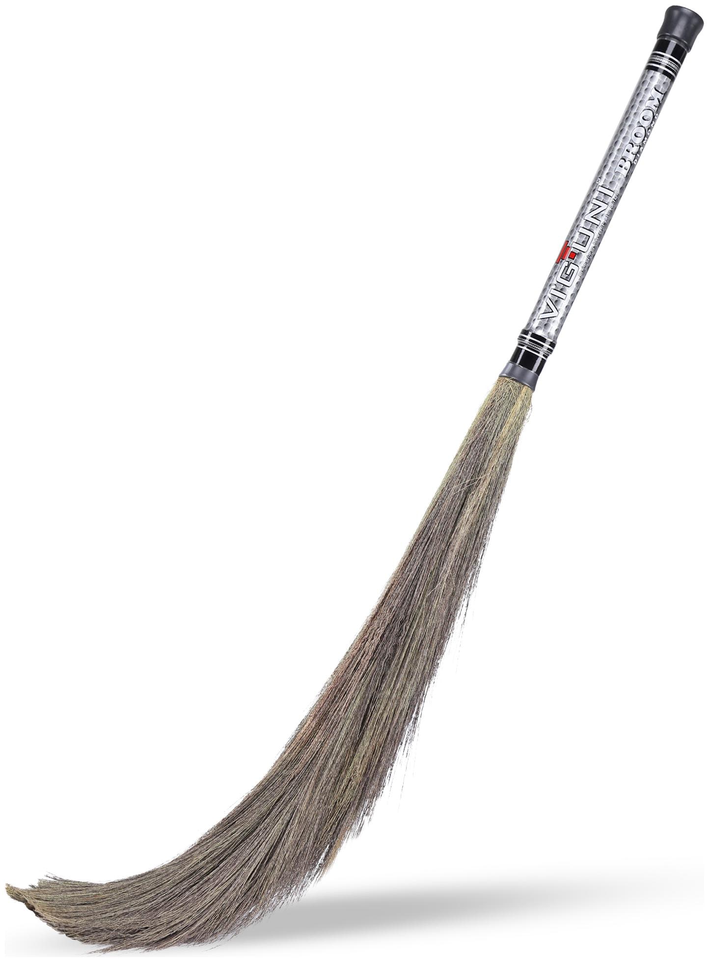

Viguni Brooms for Home Kitchen Floor with Soft Natural Grass Long Handle Indian Broomstick Locking System for Grass Twigs 110 cm long 1 pc Diamond Indoor Outdoor Use Compatible with any dustpan