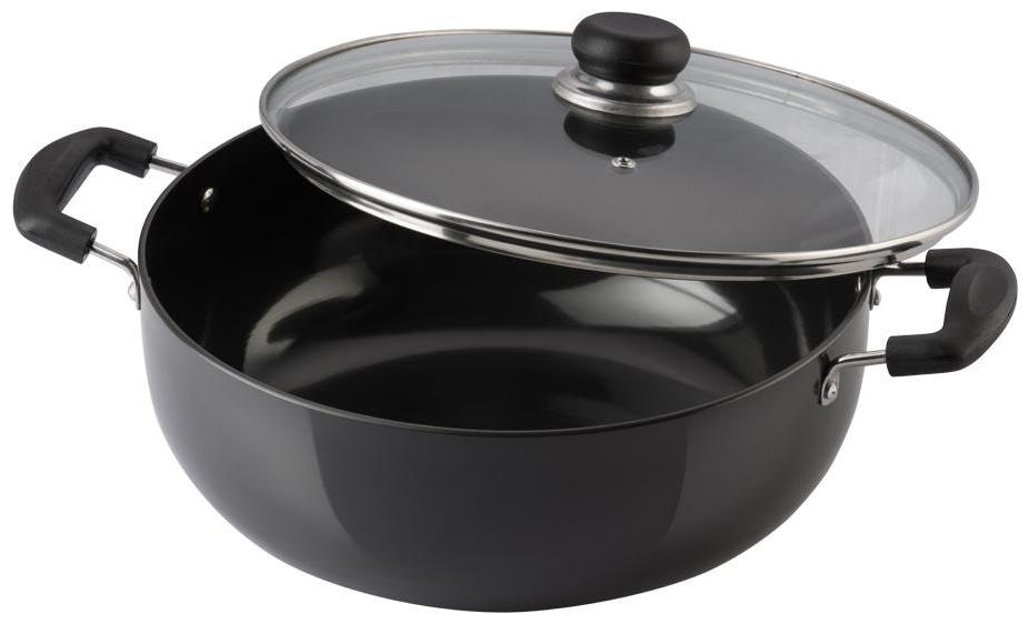 

Vinod Cookware Deep Kadai With Lid 20 cm 2 1 L Aluminium