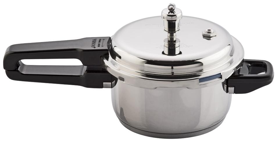 

Vinod Cookware Induction Base Sandwich Bottom Outer Lid Stainless steel Pressure Cooker 2 Ltr
