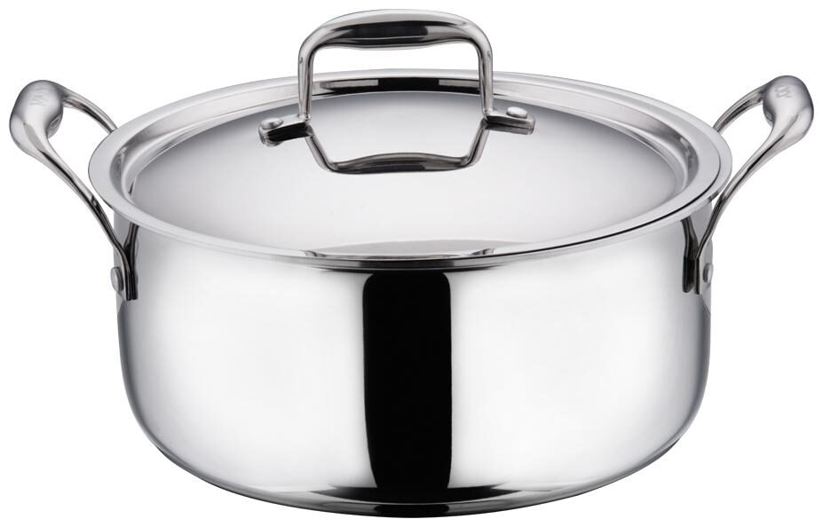 

Vinod Cookware Platinum Triply Induction Friendly Stainless Steel Sauce Pot With Lid