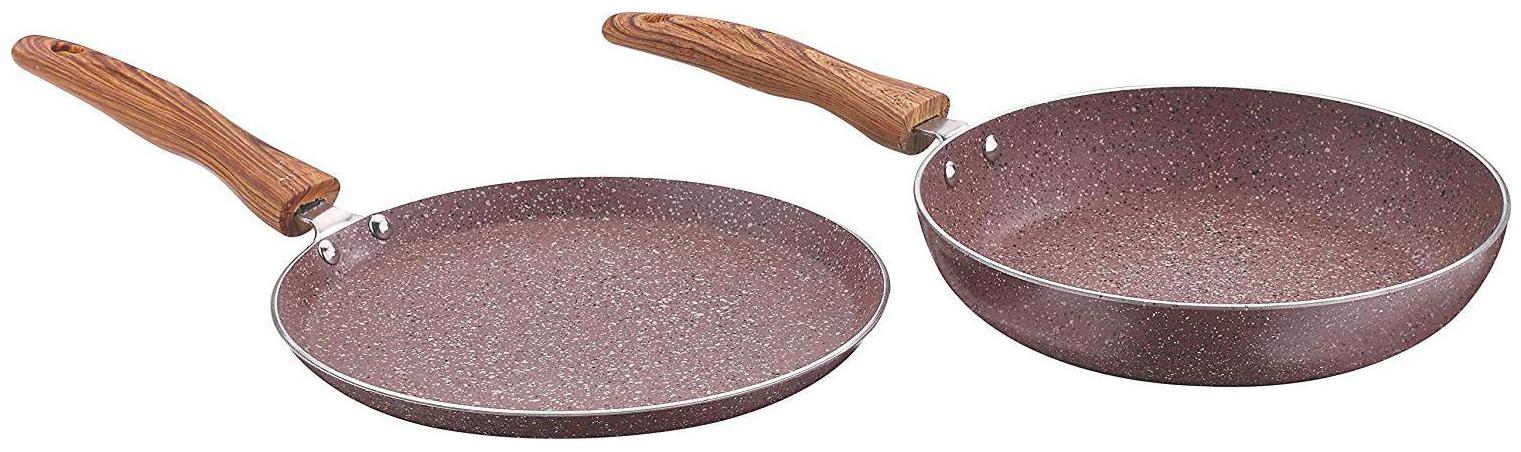 

Vinod Cookware BETA MAX Non stick Induction Friendly frypan and dosa tawa Cookware set - 2 Pieces brown