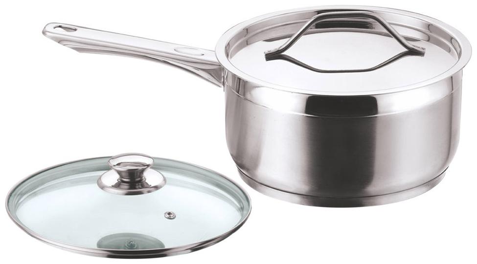 

Vinod Cookware Induction Base Two Tone Sauce Pan 20 cm 3 L Stainless Steel