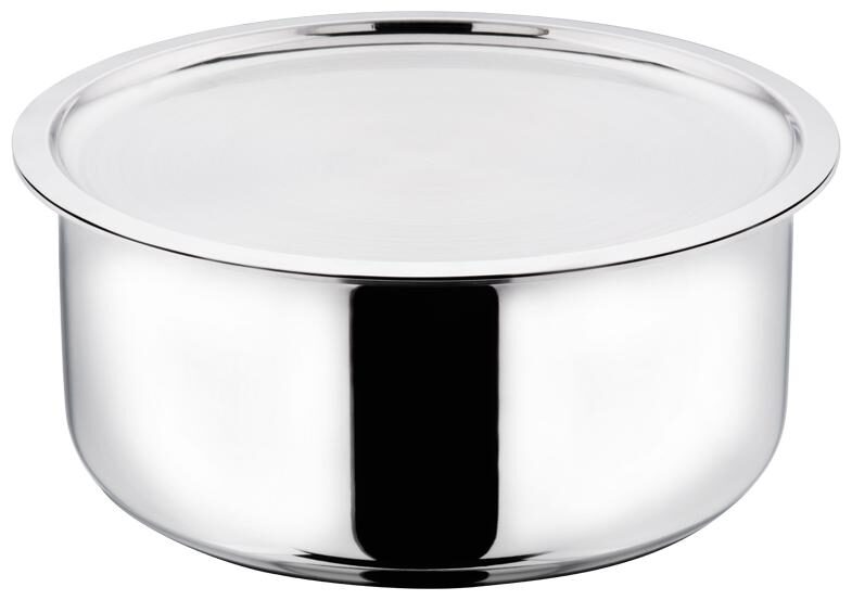 

Vinod Cookware Platinum Triply Induction Friendly Stainless Steel Tope With Lid 20 cm 3 5 Ltr