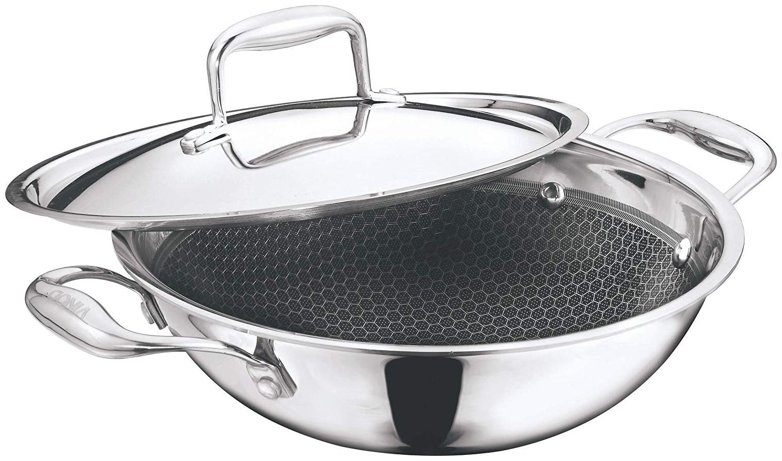 

Vinod Cookware Platinum Stainless Steel kadhai with Lid 26 cm