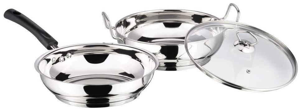 

Vinod Induction friendly kadai With lid (24cm) frypan without lid(24cm)