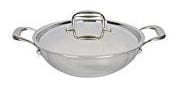 Vinod Cookware 3.7 L With Lid Kadhai Induction Bottom ( Stainless steel , Set of 2 )