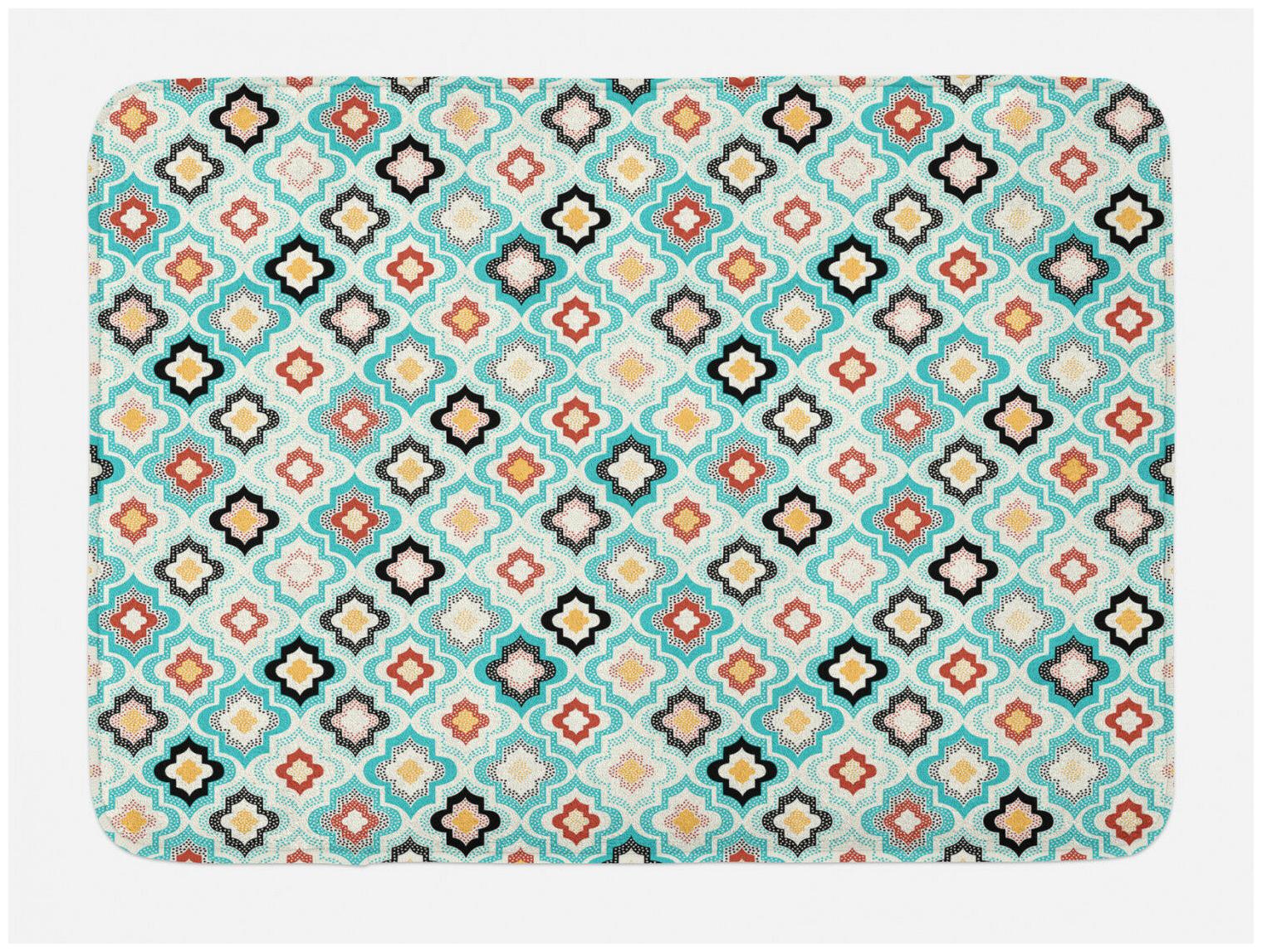 

Vintage Bath Mat Ottoman Heraldic Style Non-Slip Plush Mat 29 5 X 17 5 Inches