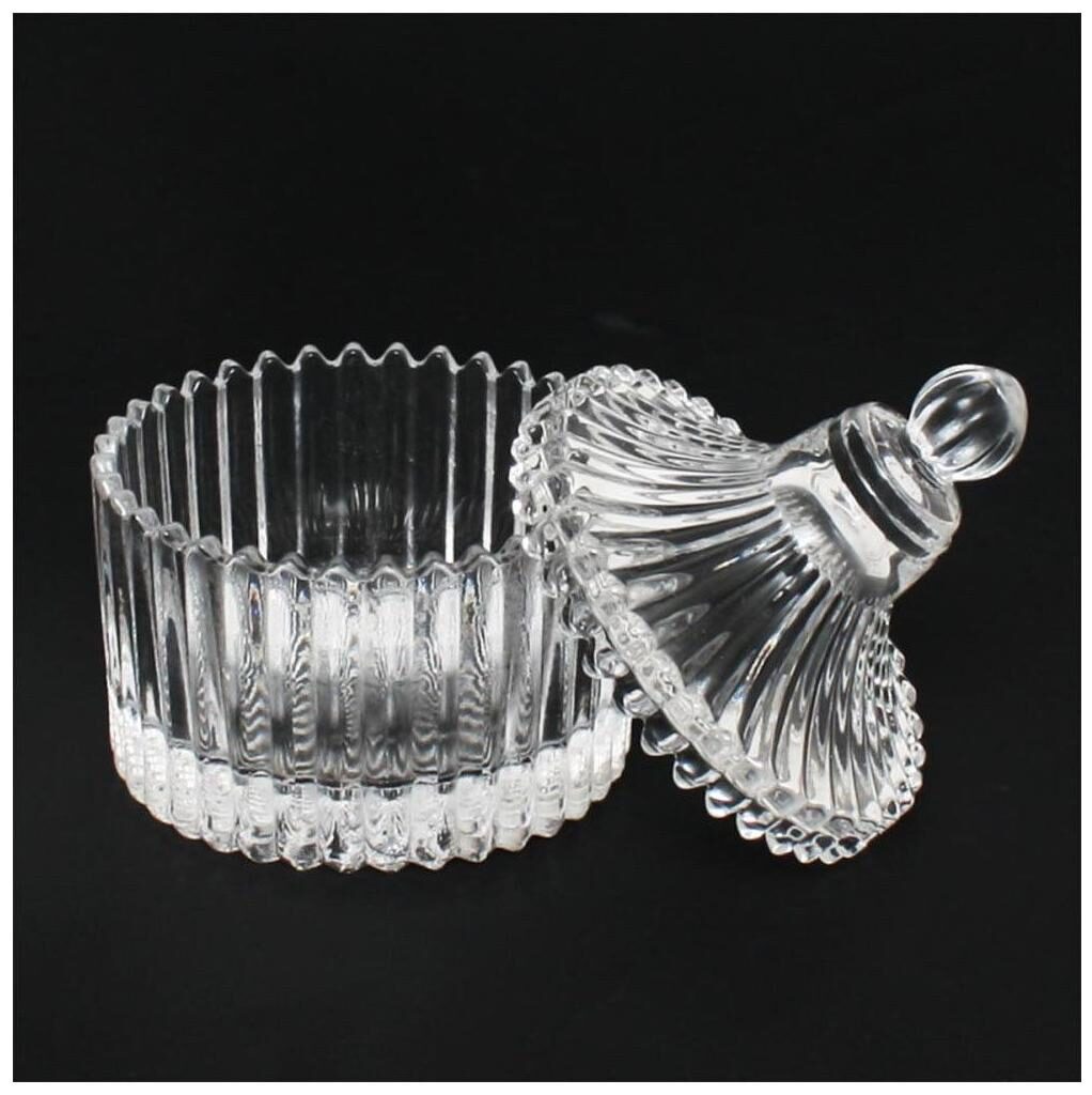 

Vintage glass Jar Cup with glass lid 80ml 2 67 fl oz