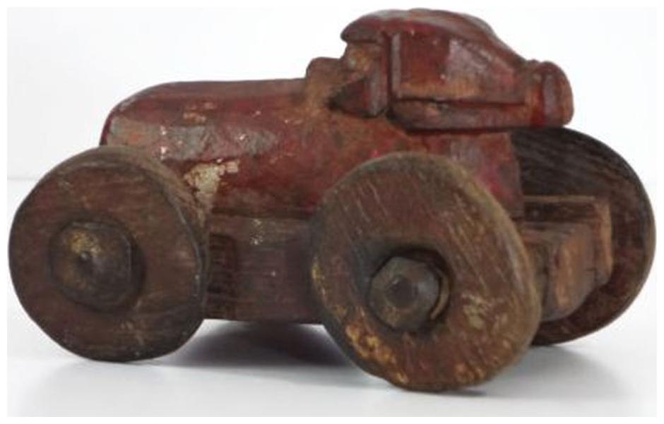 

VINTAGE Toy Short Bullock Cart - Red
