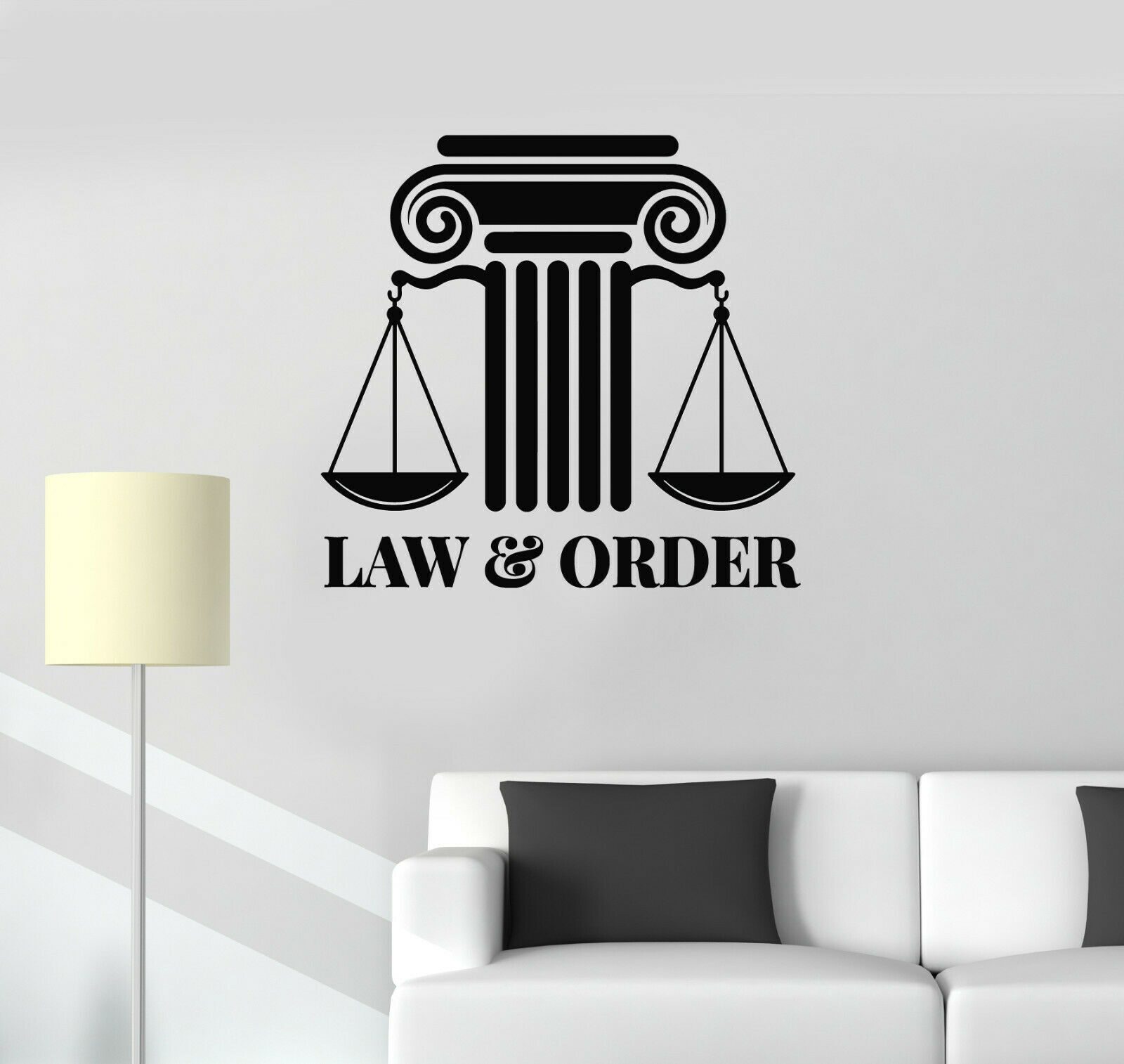 Buy Vinyl Wall Decal Scales Of Justice Law Firm Courtroom Lawyer