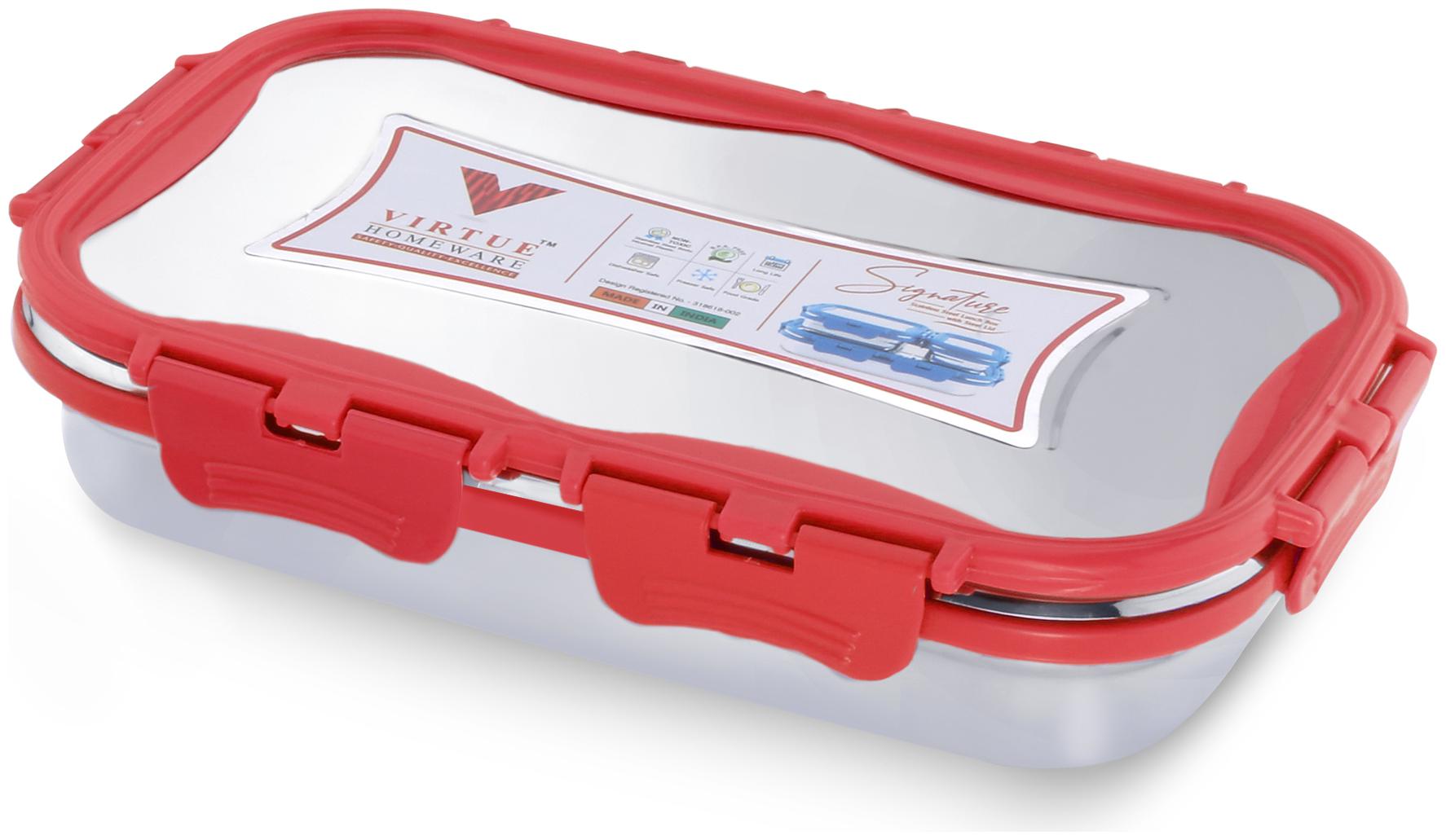 

Virtue Homeware Stainless Steel Lunch Box Set -1 Red container (700ml)Lunch Box