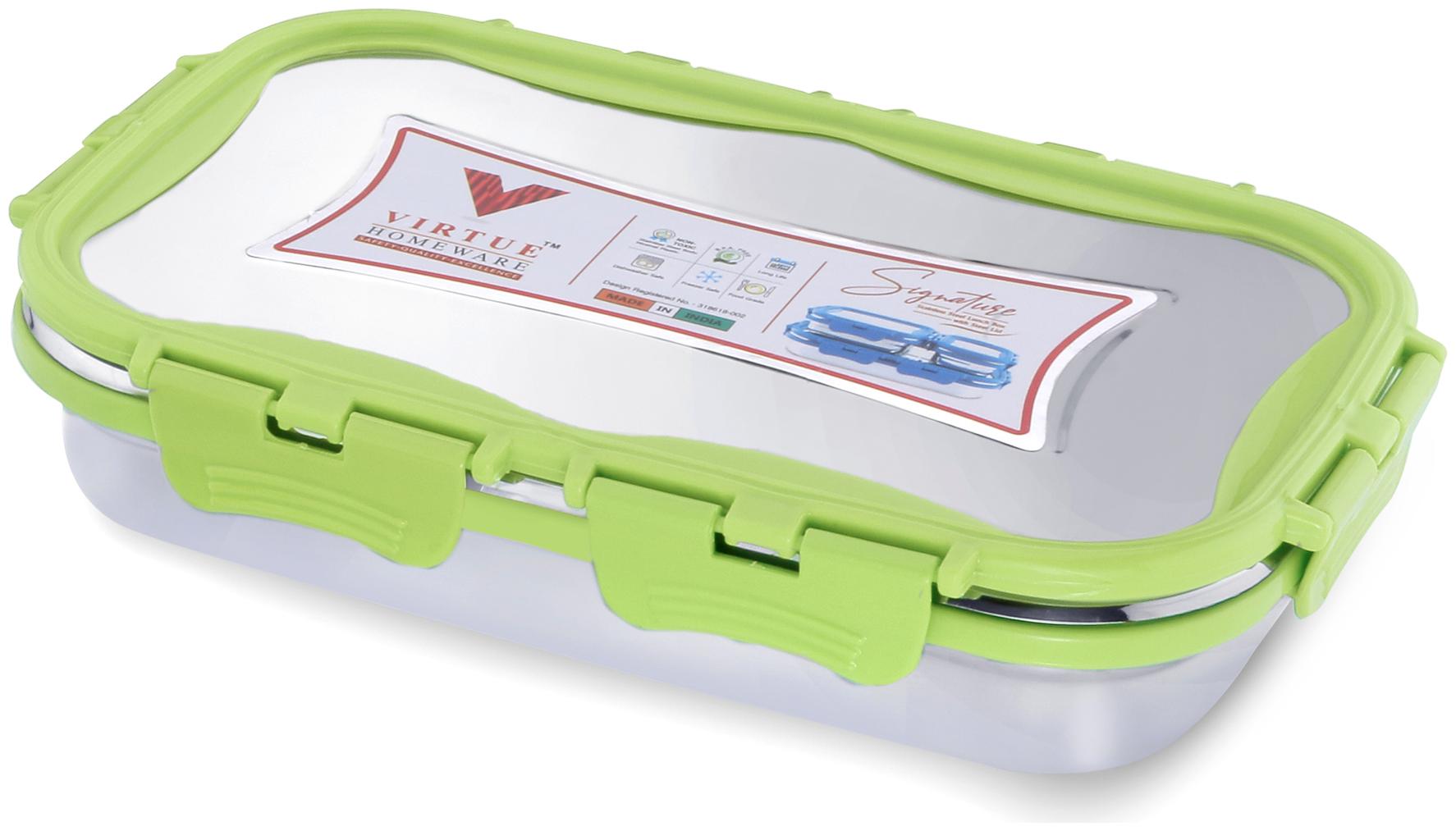 

Virtue Homeware Stainless Steel Lunch Box Set -1 Green container (700ml)Lunch Box