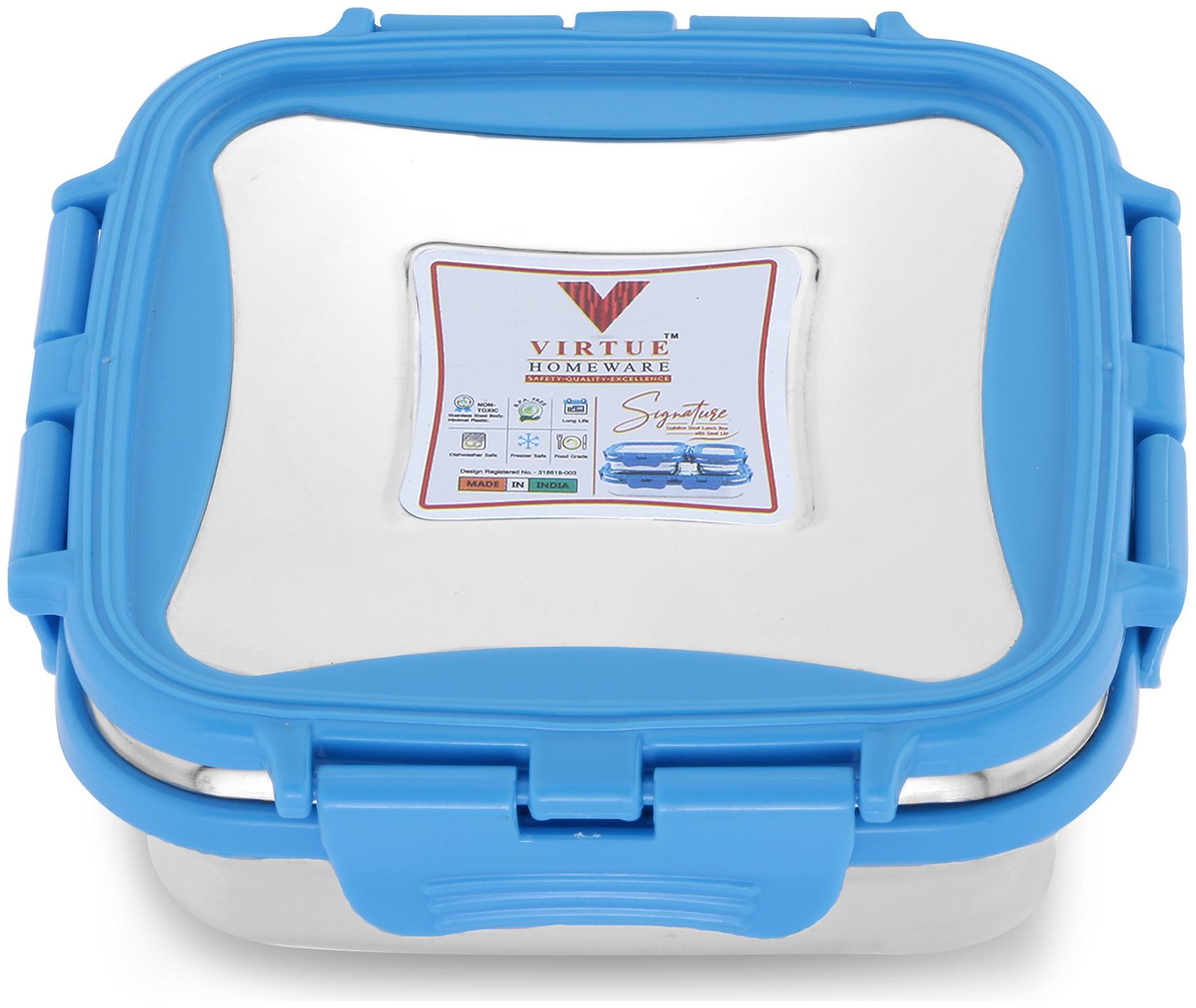 

Virtue Homeware Stainless Steel Lunch Box Set -1 Blue container (330ml)Lunch Box